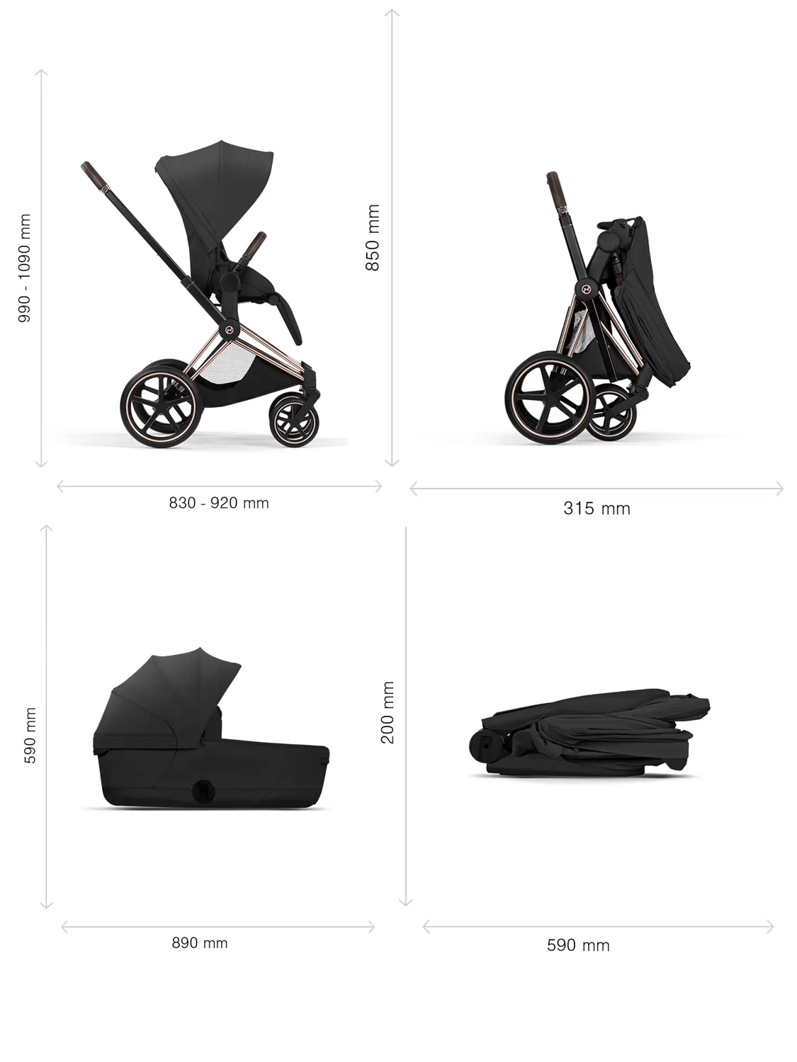 Cybex Priam V Rosegold Style Collection 2 в 1 Sepia Black