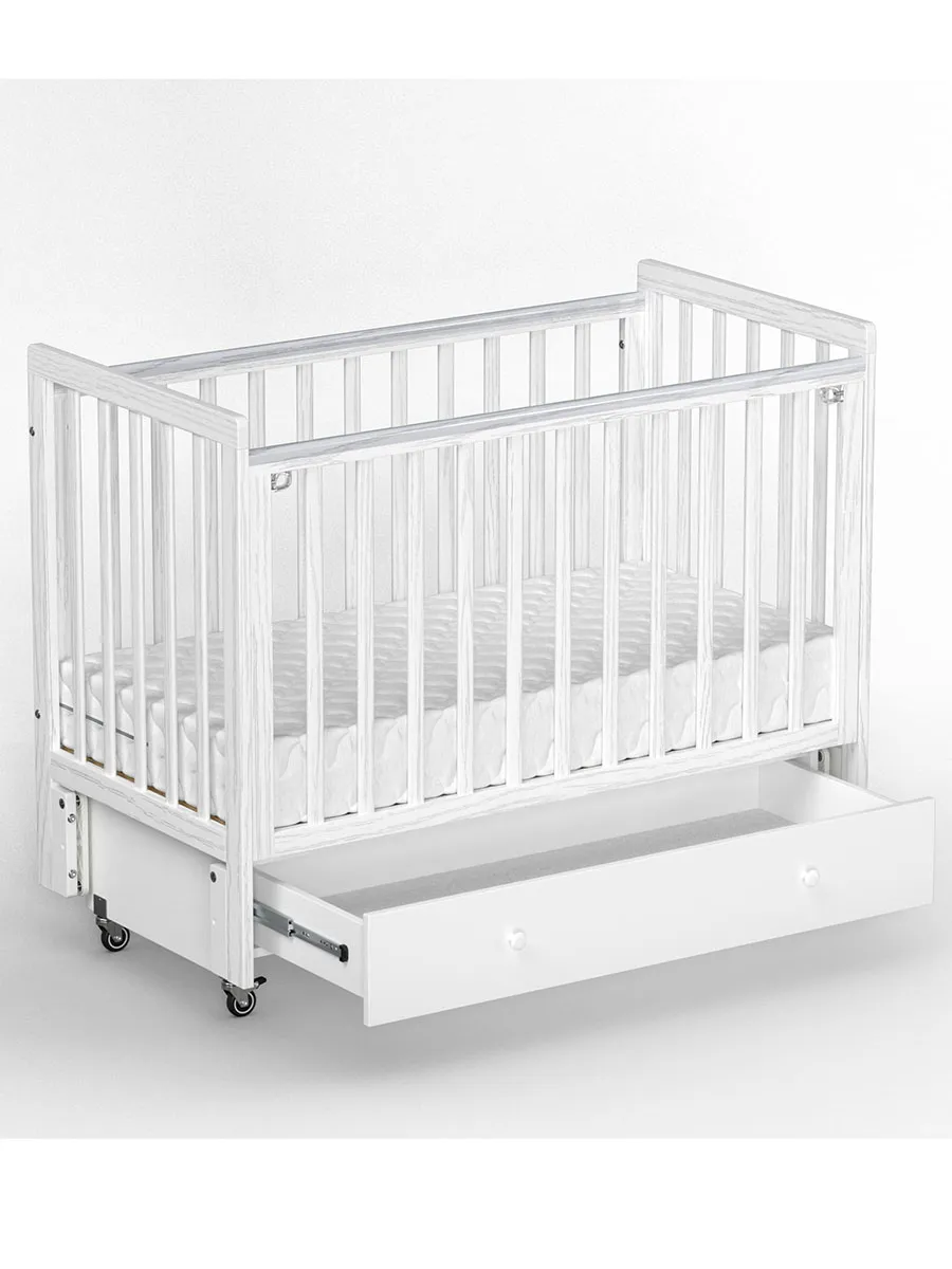 Кровать ANTEMI Classic Sleep Premium 120х60 с ящиком-маятником Белый