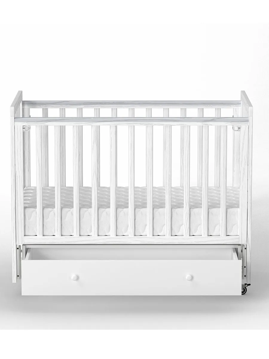 Кровать ANTEMI Classic Sleep Premium 120х60 с ящиком-маятником Белый