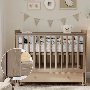 Кровать ANTEMI Classic Sleep Premium 120х60 с ящиком-маятником Капучино