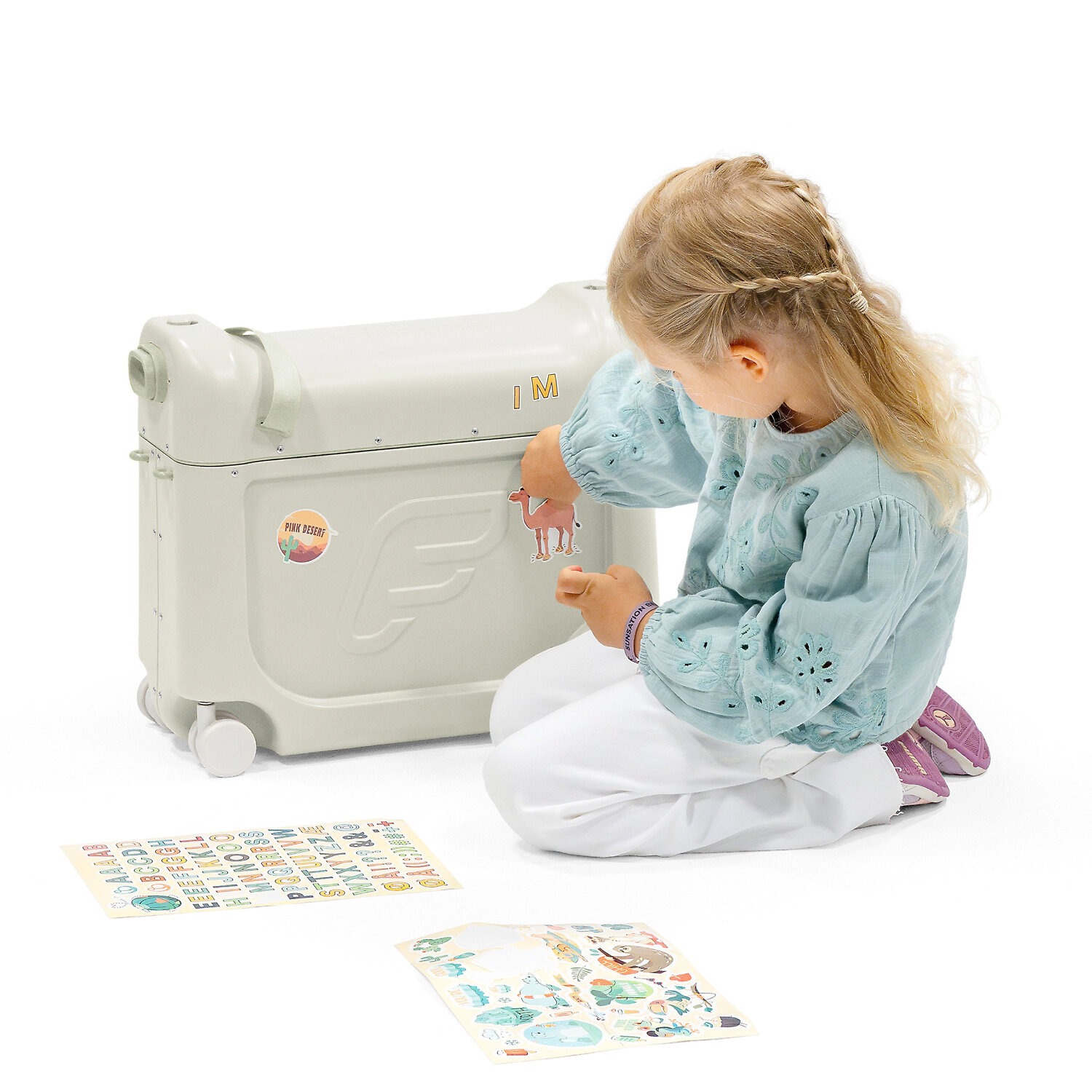 Stokke JetKids BedBox детский чемодан-трансформер на колёсах, Sea Green