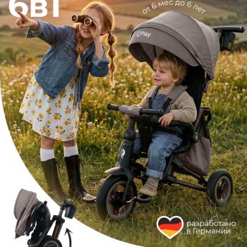 Велосипед 3-х колесный Qplay S701 RIDER MAX Dark Beige (Oxford/Matte Dark Beige)