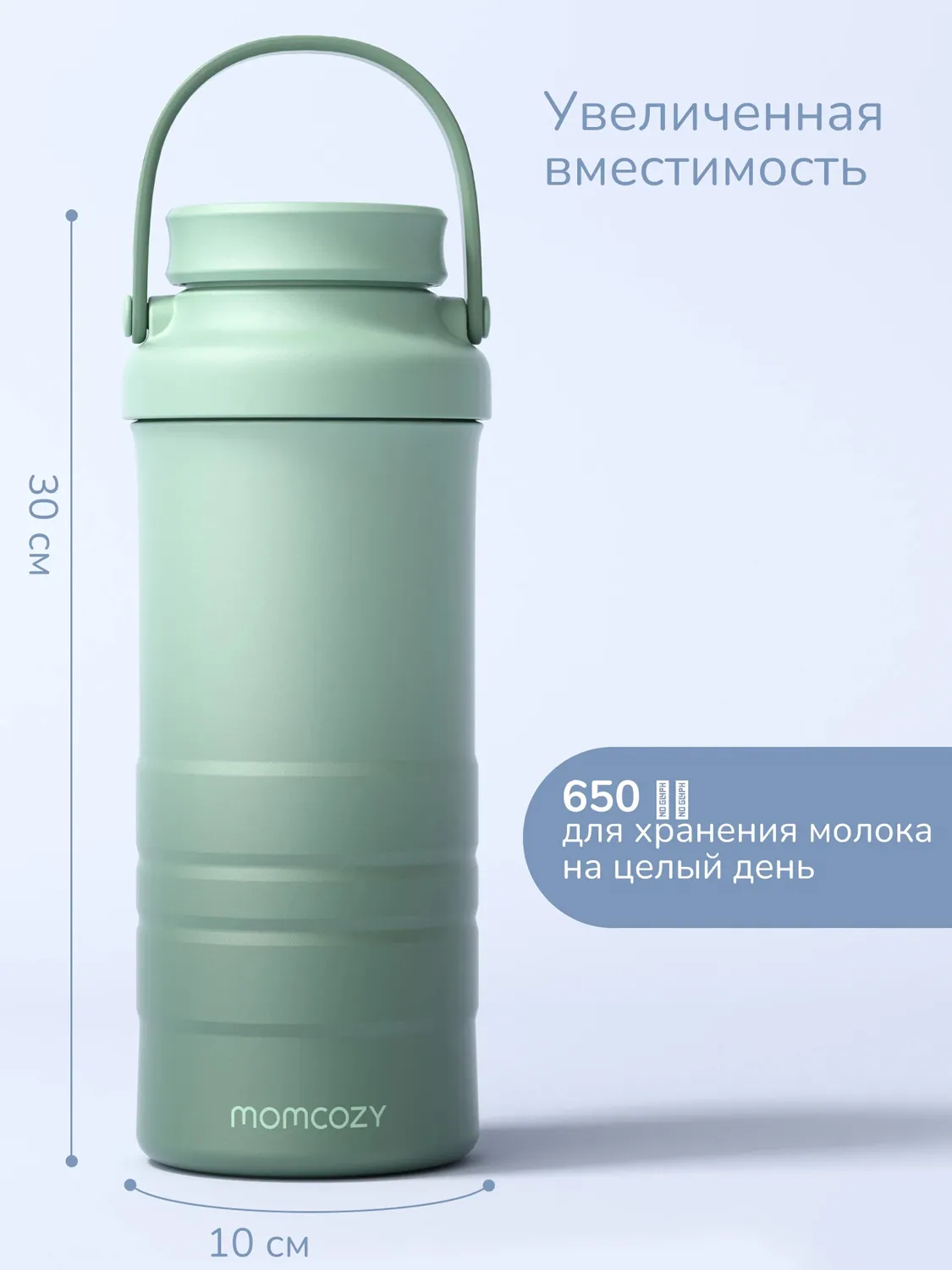 Термоконтейнер Momcozy портативный для бутылочек, зелёный