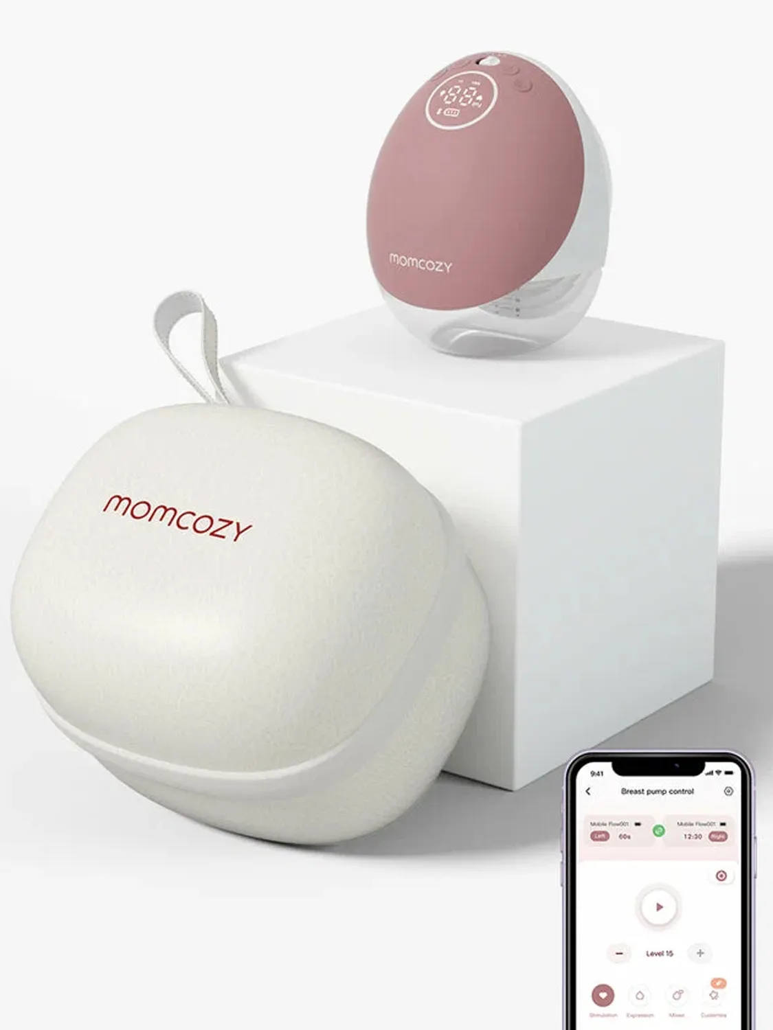 Молокоотсос Momcozy BP223 (Mobile Flow, M9) беспроводной электрический, 1 шт., уютный красный