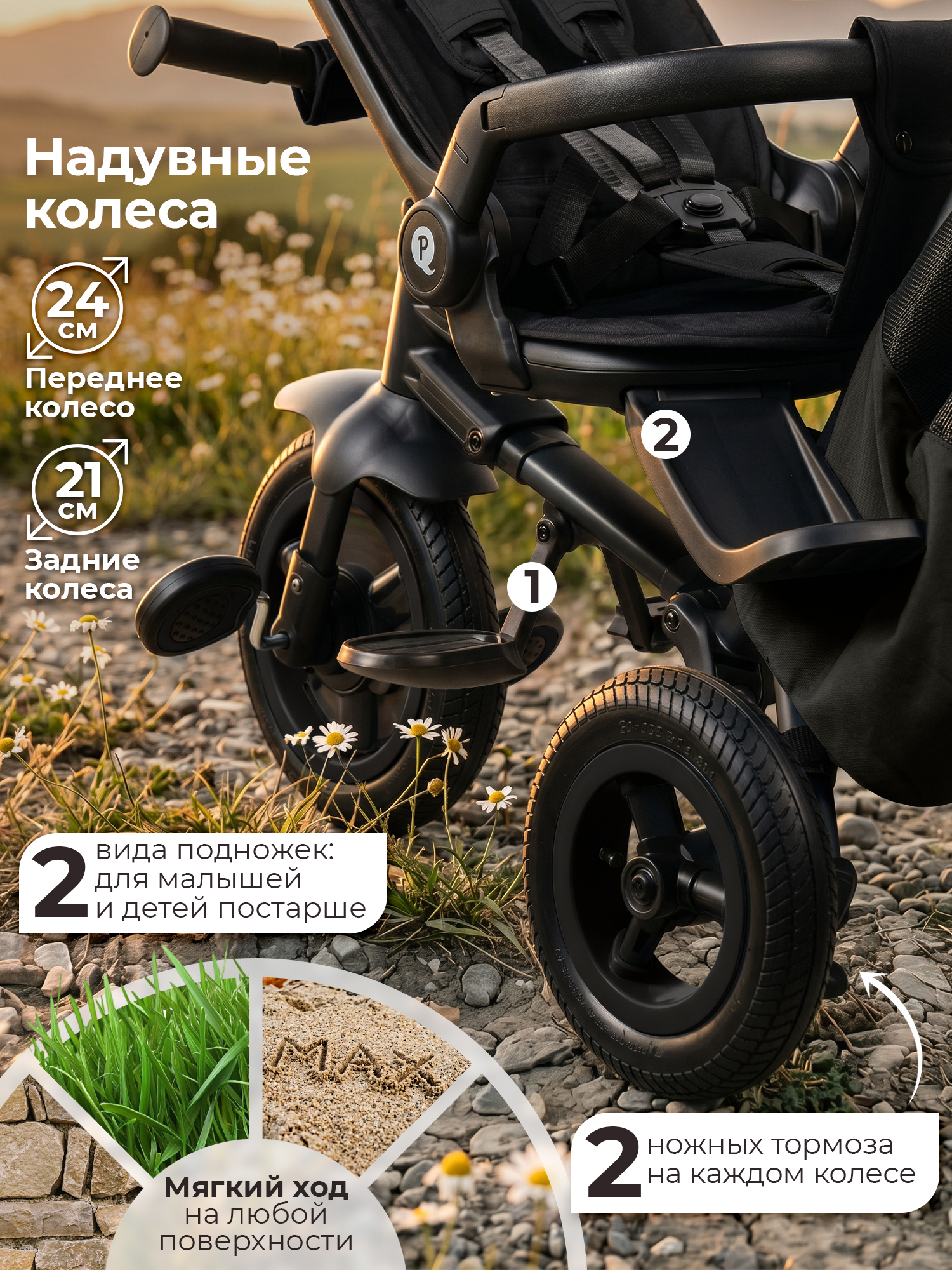Велосипед 3-х колесный Qplay S701 RIDER MAX Black (Oxford/Matte Black)