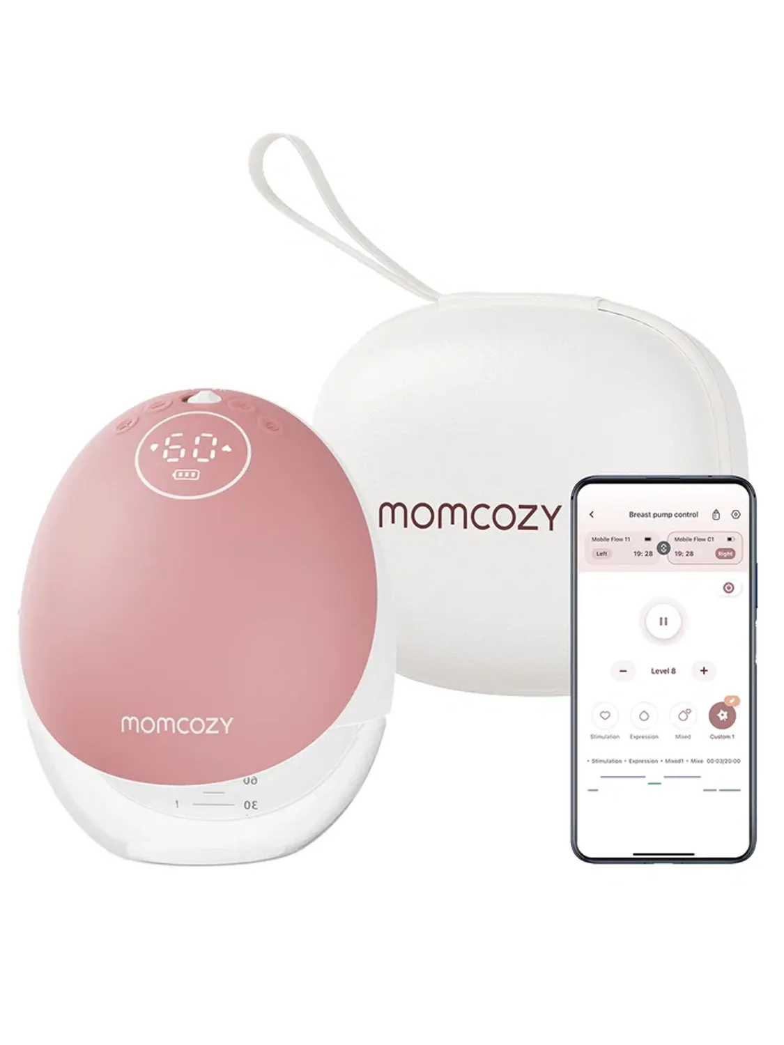 Молокоотсос Momcozy BP223 (Mobile Flow, M9) беспроводной электрический, 2 шт., уютный красный