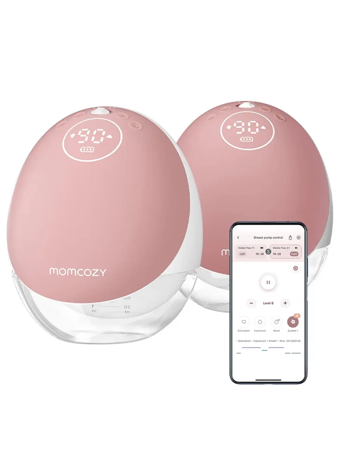 Молокоотсос Momcozy BP223 (Mobile Flow, M9) беспроводной электрический, 2 шт., уютный красный
