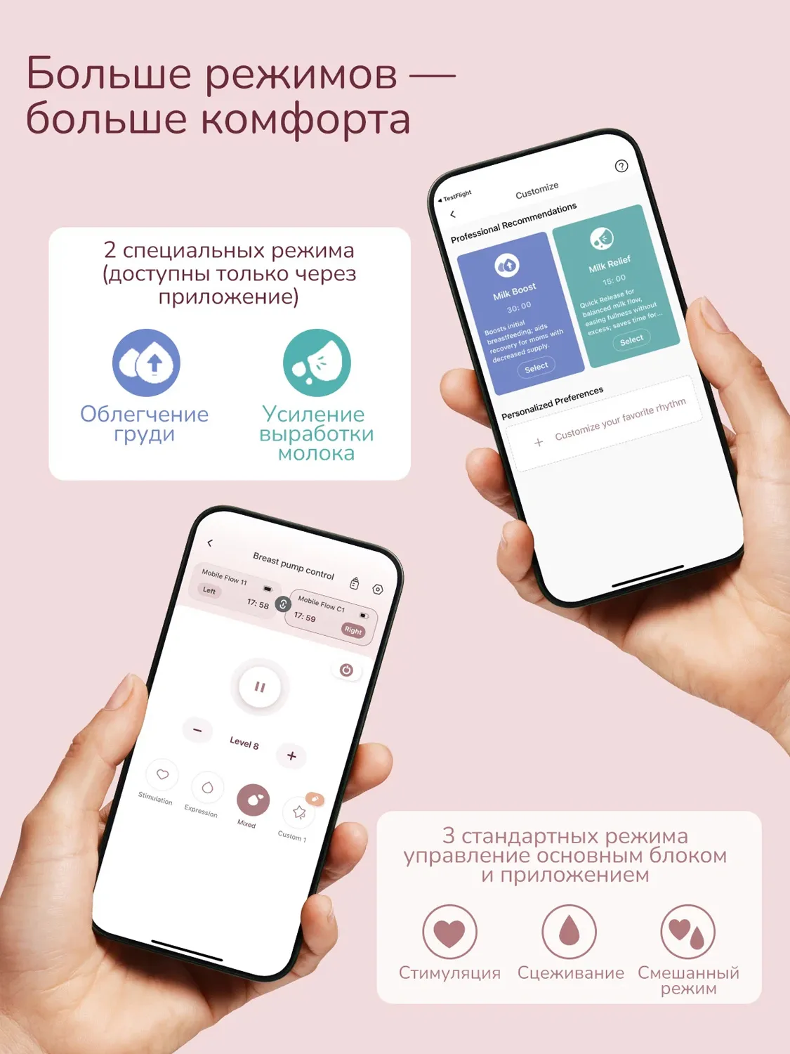Молокоотсос Momcozy BP223 (Mobile Flow, M9) беспроводной электрический, 2 шт., уютный красный