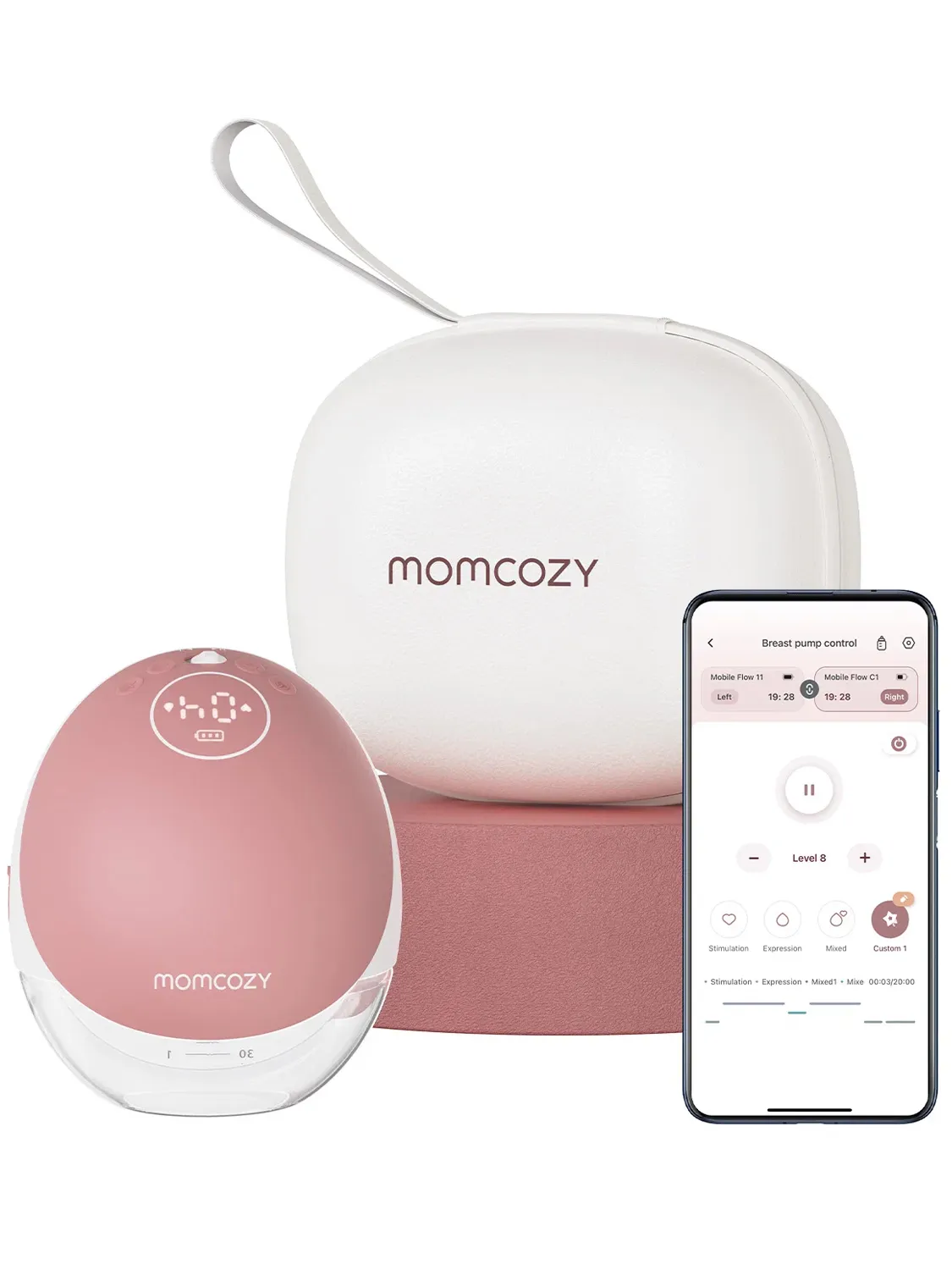 Молокоотсос Momcozy BP223 (Mobile Flow, M9) беспроводной электрический, 2 шт., уютный красный