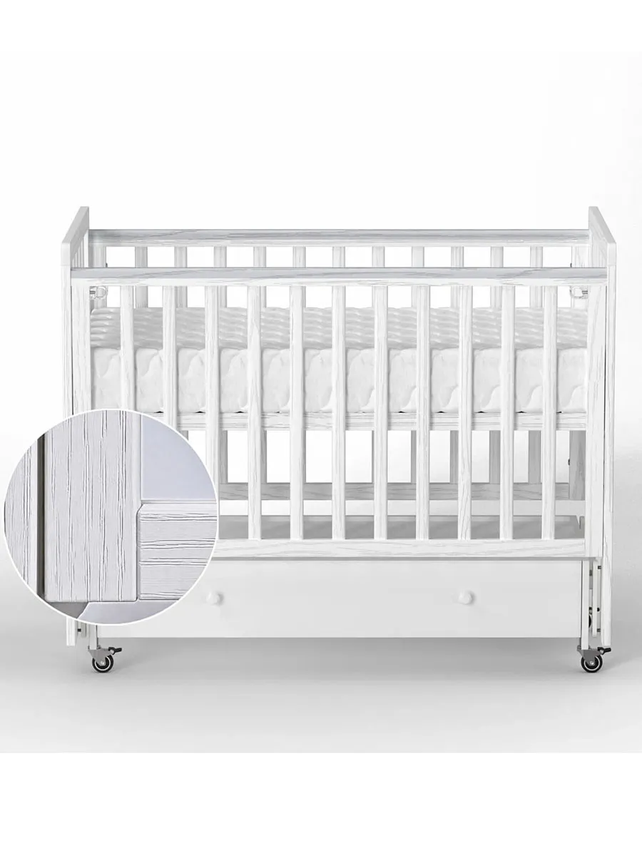 Кровать ANTEMI Classic Sleep Premium 120х60 с ящиком-маятником Белый