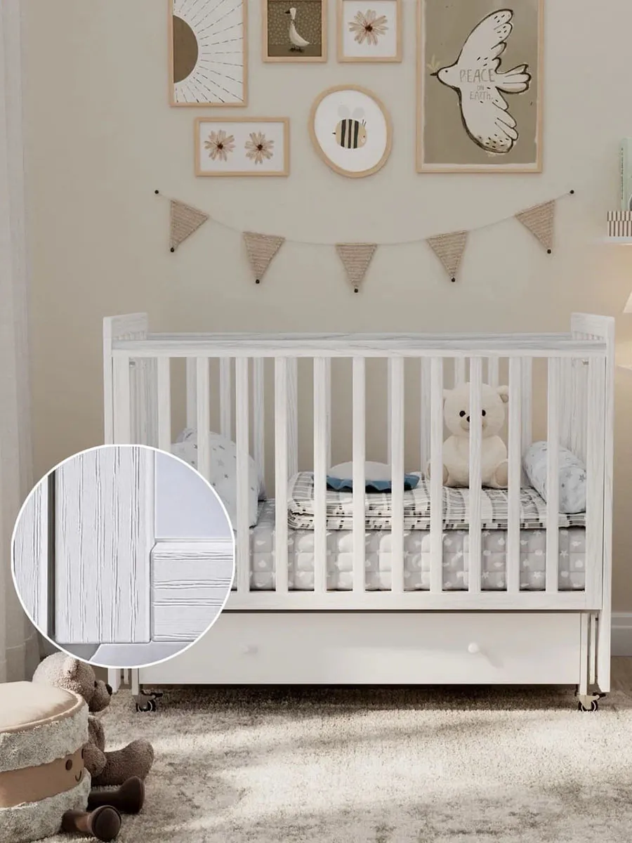 Кровать ANTEMI Classic Sleep Premium 120х60 с ящиком-маятником Белый