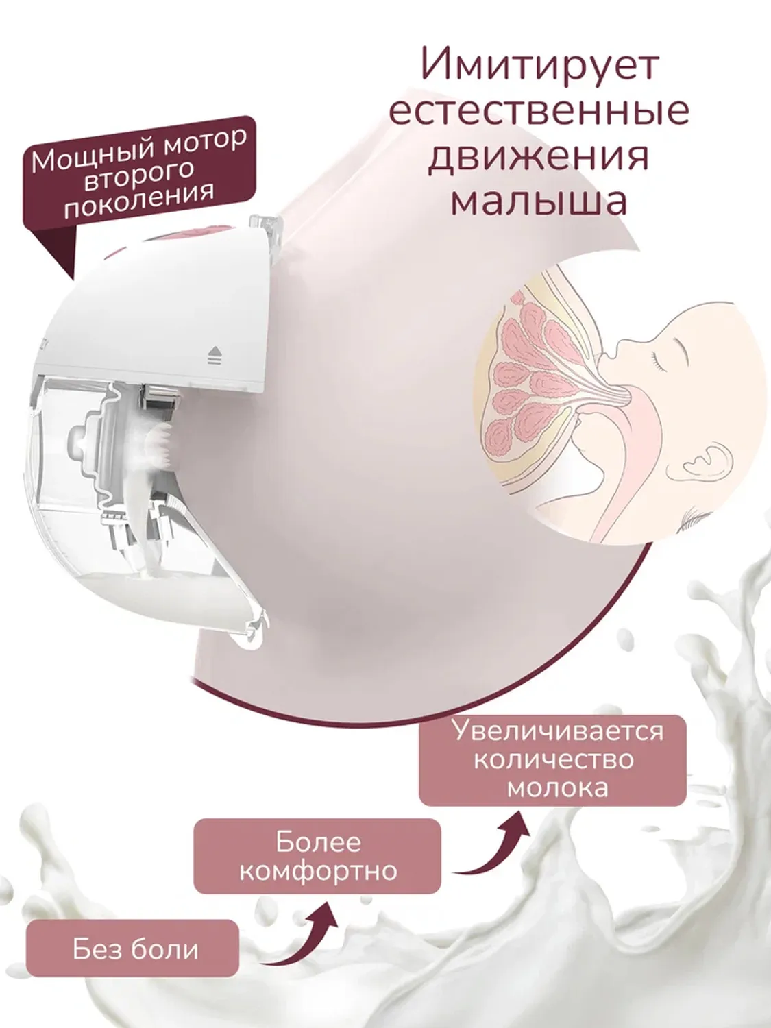 Молокоотсос Momcozy M5 беспроводной портативный электрический, уютный красный