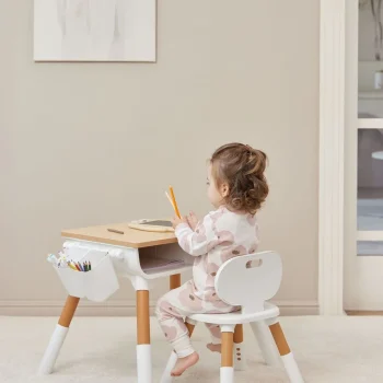 Комплект детской мебели Happy Baby LITEN: стол и стул, белый/дерево