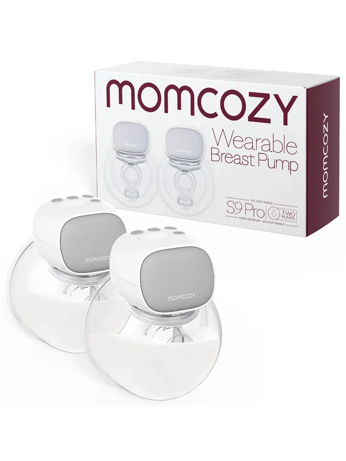 Молокоотсос Momcozy S9 Pro беспроводной портативный электрический, 2 шт., серый