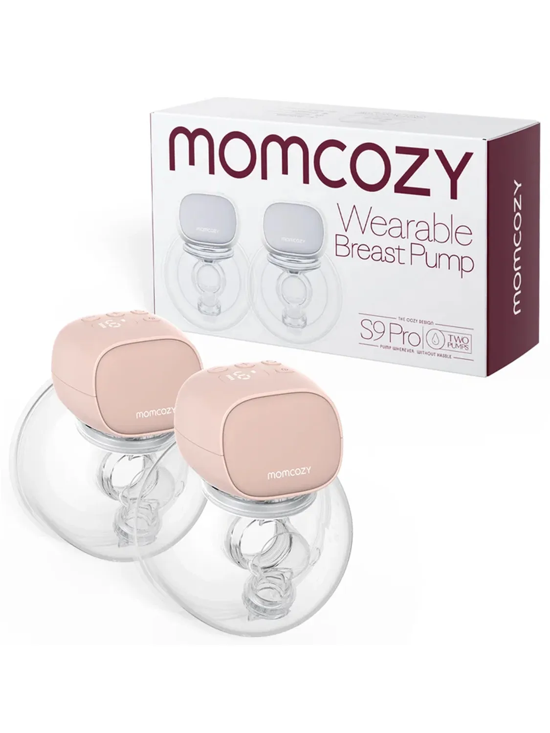 Молокоотсос Momcozy S9 Pro беспроводной портативный электрический, 2 шт., розовый